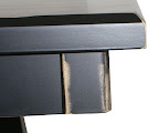 70 x 42 Geneva Table, Oak Hardwood, Midnight Distressed Wood Finish