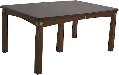 60 x 36 Shaker Dining Table, Raised Maple Diamond Accents, Cherry Hardwood, Chocolate Finish