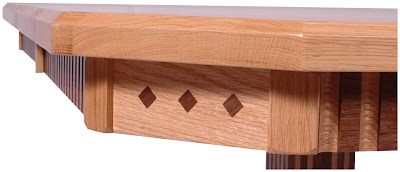 Mixed Wood Dining Table Detail