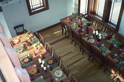 Mission Dining Room Table & Chairs, Oak Hardwood, Lexington Finish