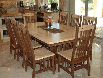 mixed wood dining table