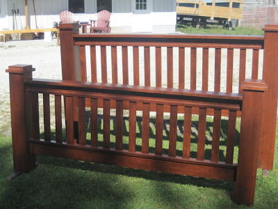 Prairie Bed Frame, Quarter Sawn Oak Hardwood, Rustic Finish
