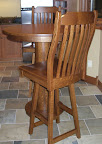 Mission Style Barstools and Pub Table, Quarter Sawn Oak Hardwood, Rustic Finish