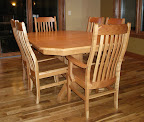 Woodland Dining Table and Mission Chairs, Oak Hardwood, Medium Finish
