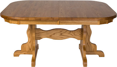 60 x 42 Colonial Mission Dining Table, Oak Hardwood, Medium Finish