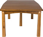 60 x 42 Shaker Dining Table, Raised Maple Diamond Inlays, Oak Hardwood, Rustic Finish