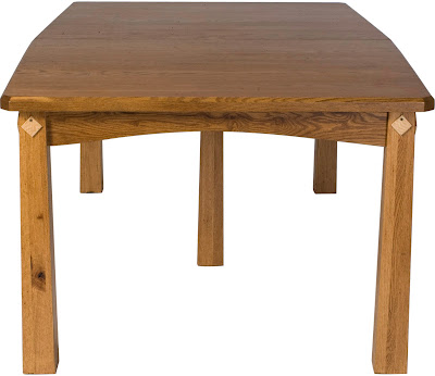 60 x 42 Shaker Dining Table, Raised Maple Diamond Inlays, Oak Hardwood, Rustic Finish