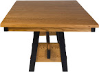 70 x 42 Geneva Dining Table, Oak Hardwood, Medium and Midnight Finish