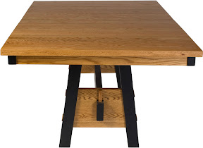 70 x 42 Geneva Dining Table, Oak Hardwood, Medium and Midnight Finish