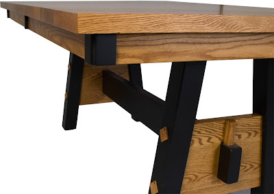 70 x 42 Geneva Dining Table, Oak Hardwood, Medium and Midnight Finish