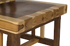Raised Mission Dining Chair, Custom Border Design, Natural Hickory and Walnut