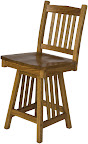 Arched Mission Barstool in Medium Oak