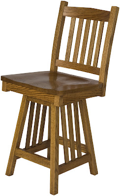 Arched Mission Barstool in Medium Oak