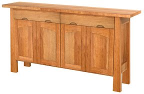 Aurora Kitchen Buffet in Simulated Natural Cherry, Custom Hardware