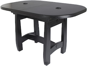 50 x 32 Montreal Conference Table, Rounded 12 Inch Inset Tabletop, 3/4 Inch Round Edge, Custom Wire Guides on Tabletop, in Midnight Oak