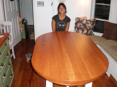 60 x 36 Montreal Table in Custom Oak and Cherry, Oval Tabletop
