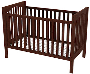 Serenity baby crib, oil & wax oak