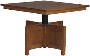 Compact Table and Seating in Rustic Quarter Sawn Oak