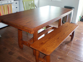 72 x 32 Montreal Dining Table and Bench in Lexington Oak