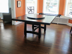 60" x 60" Montreal Table in Custom Oak, with Lazy Susan
