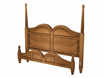 Tulip Platform Bed in Simulated Lexington Oak