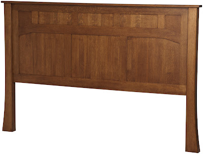 Edmonton Bed Headboard, Quarter Sawn Oak Hardwood, Rustic Finish