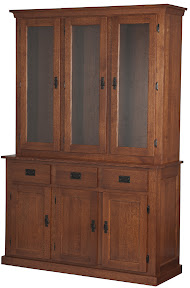 84 x 56 Mission China Cabinet in Mahogany Oak