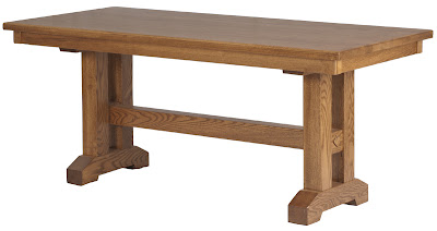 60 x 36 Trestle Table in Medium Oak