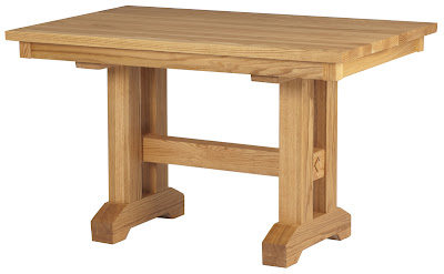 50 x 32 Trestle Table in Oil & Wax Oak