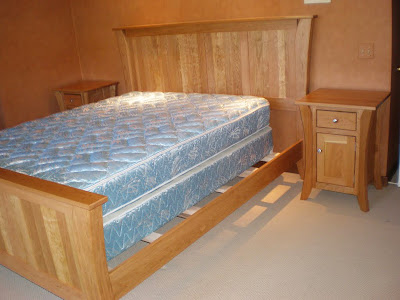 Kyoto Bed and Nightstand in Natural Cherry