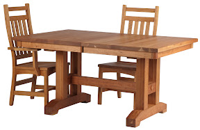 Trestle Table and Trestle Chairs in Rustic Oak