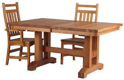 Trestle Table and Runic Chairs in Rustic Oak