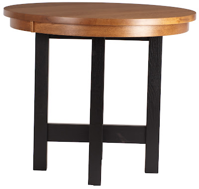 42 Inch Diameter Barcelona Table Shown in Medium and Midnight Oak