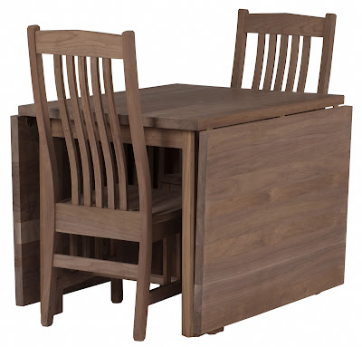 84 x 40 Gateleg Mission Table Shown in Oil & Wax Walnut