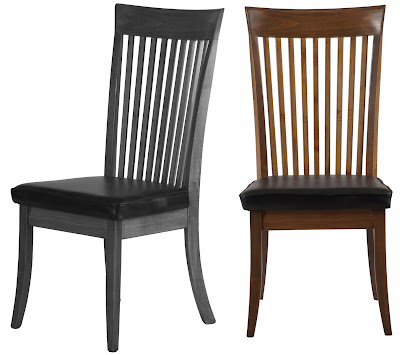 Lancaster Dining Chair with Leather Seats in Midnight Oak, Royal Maple