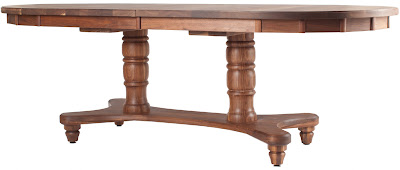 80 x 42 Lotus Dining Table in Oil & Wax Walnut, Oval Tabletop, Notched Table Edge