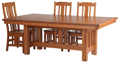 80 x 48 Plains Mission Dining Table, Plains Mission Chairs in Vintage Cherry