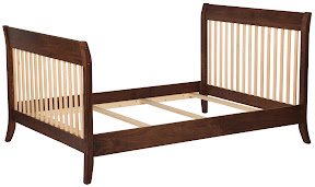 Dreamtime Baby Crib Converted into Full Sized Bed, Walnut and Maple Hardwood, Oil & Wax Finish