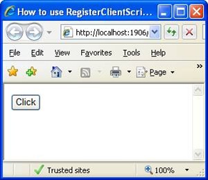 How to use RegisterClientScriptBlock method to run javascript code in C#