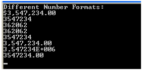 Different Number formats in C#