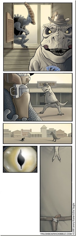 Una de Vaqueros con dinosaurios