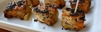 Petits cubes de frittata en brochette