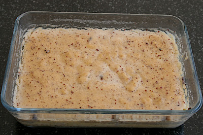 mousse de lentilles corail, lavande et graines de lin sur gâteau de riz bio risotto italien, cuisson vapeur