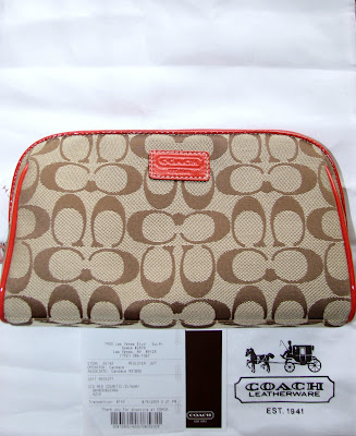 Coach - Signature Medium Cosmetic Bag - Model 42525 - S$100nett