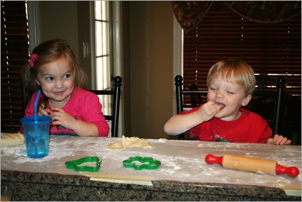 Sydney and Trigger- making cookies 029