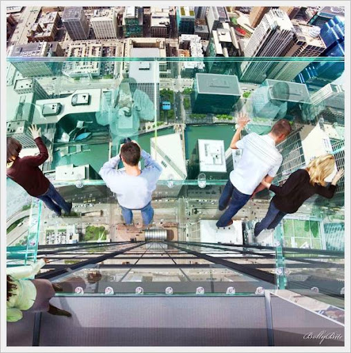 Glass Balcony of Sears Tower in Chicago