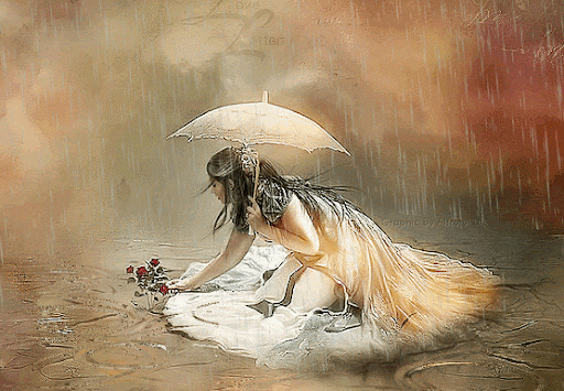 chuva,mulher,flores