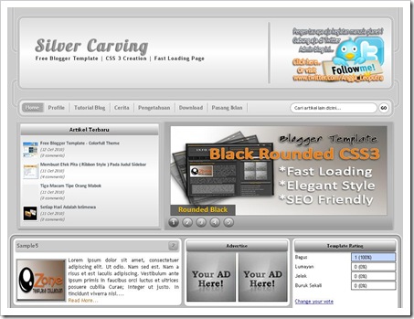 Silver Carving Blogger Template Silver Carving Blogger Template