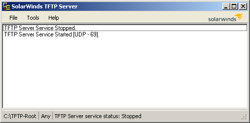SolarWindows Free TFTP Server : Simple and effective