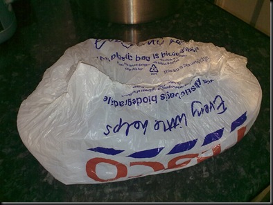 poly bag hat or bunnet